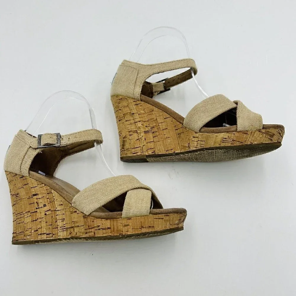 TOMS Natural Linen Tan Cork 4